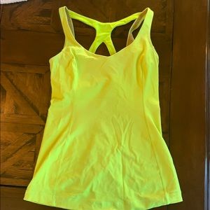 Lululemon neon yellow workout top